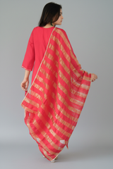 Pink Cotton Silk Dress – Elegant & Stylish