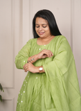 Light green embroidery dress