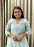Mint blue embroidered chanderi silk dress with dupatta