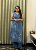 Blue Cotton 2 Piece Kurti Set – Comfortable Daily Wear