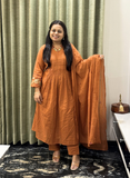 Rust Cotton Dress – Casual Ethnic Wear