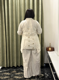 Off white Pure Khadi trending coord set with Hand-mirror work