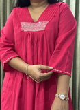 Pink Cotton Silk Dress – Elegant & Stylish