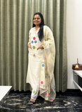 Off White Cotton Silk Dress for Women