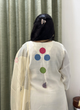 Off White Cotton Silk Dress for Women