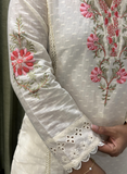 Off White Cotton Chikankari Dress