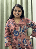 Dusty Rose Kalamkari Floral Print Cotton Kurta Set with Pants