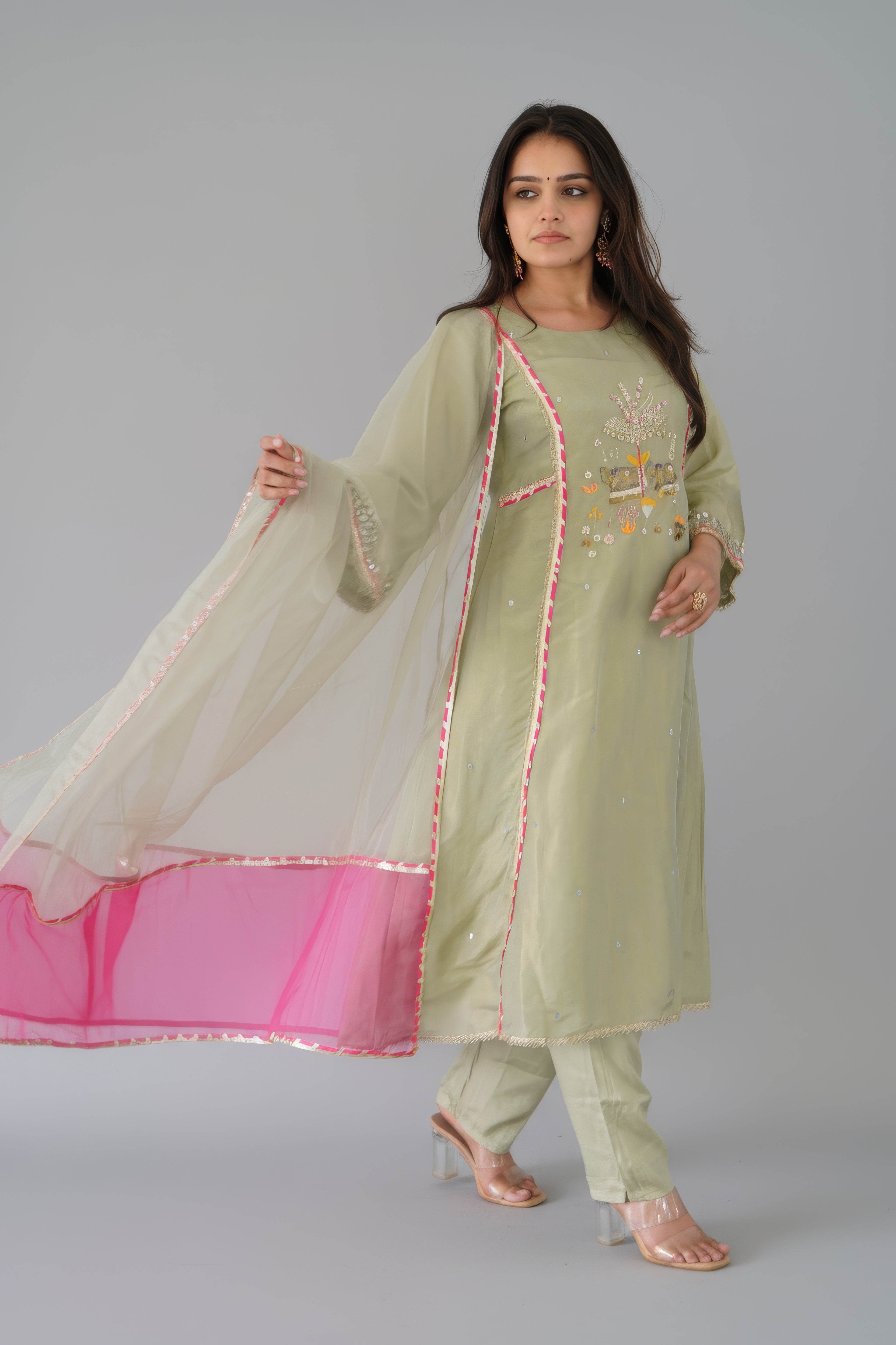 Pista Pink Tissue Heavy Dress