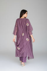 Purple Mul Chanderi Heavy Dress