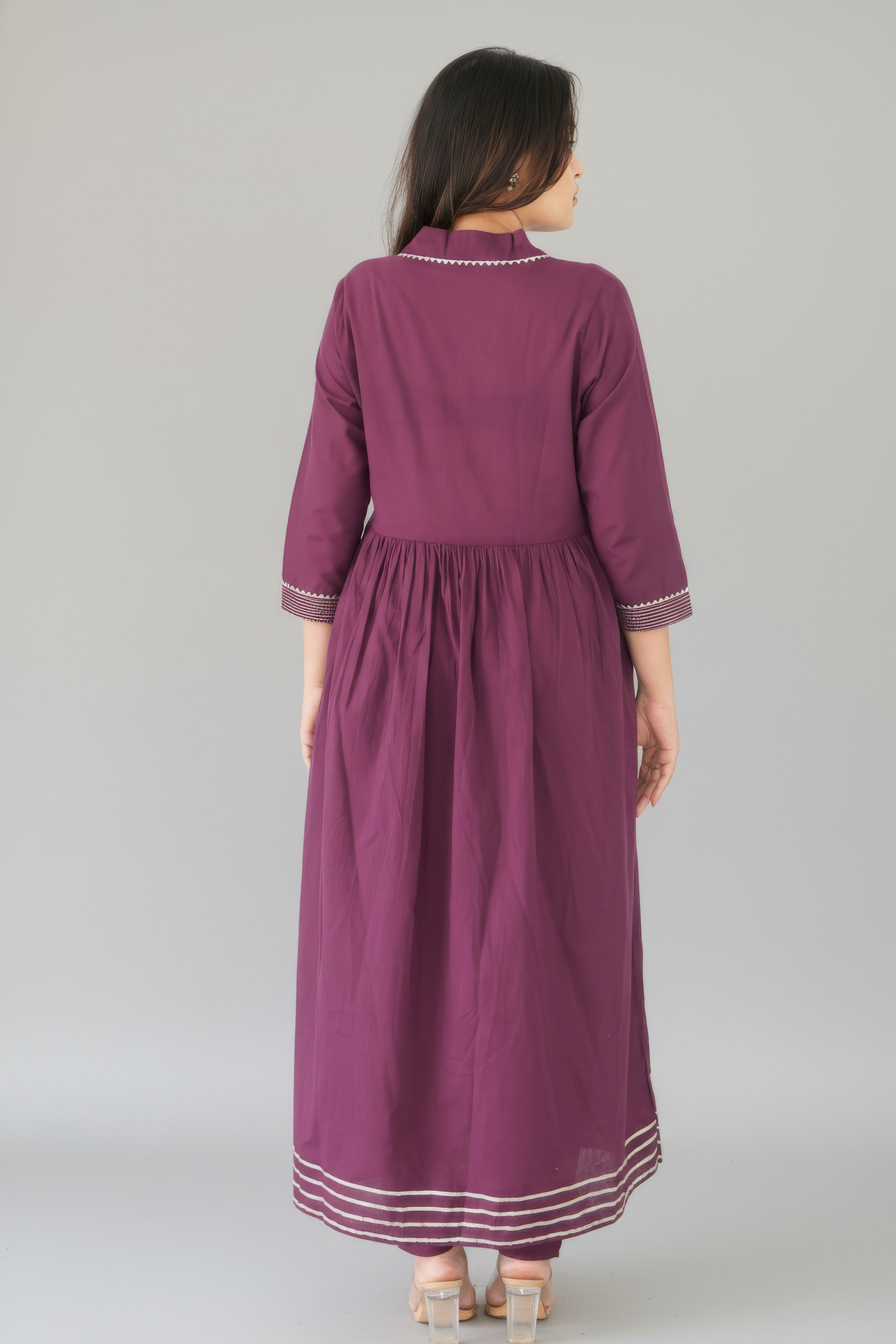 Wine Cotton Dress for Women