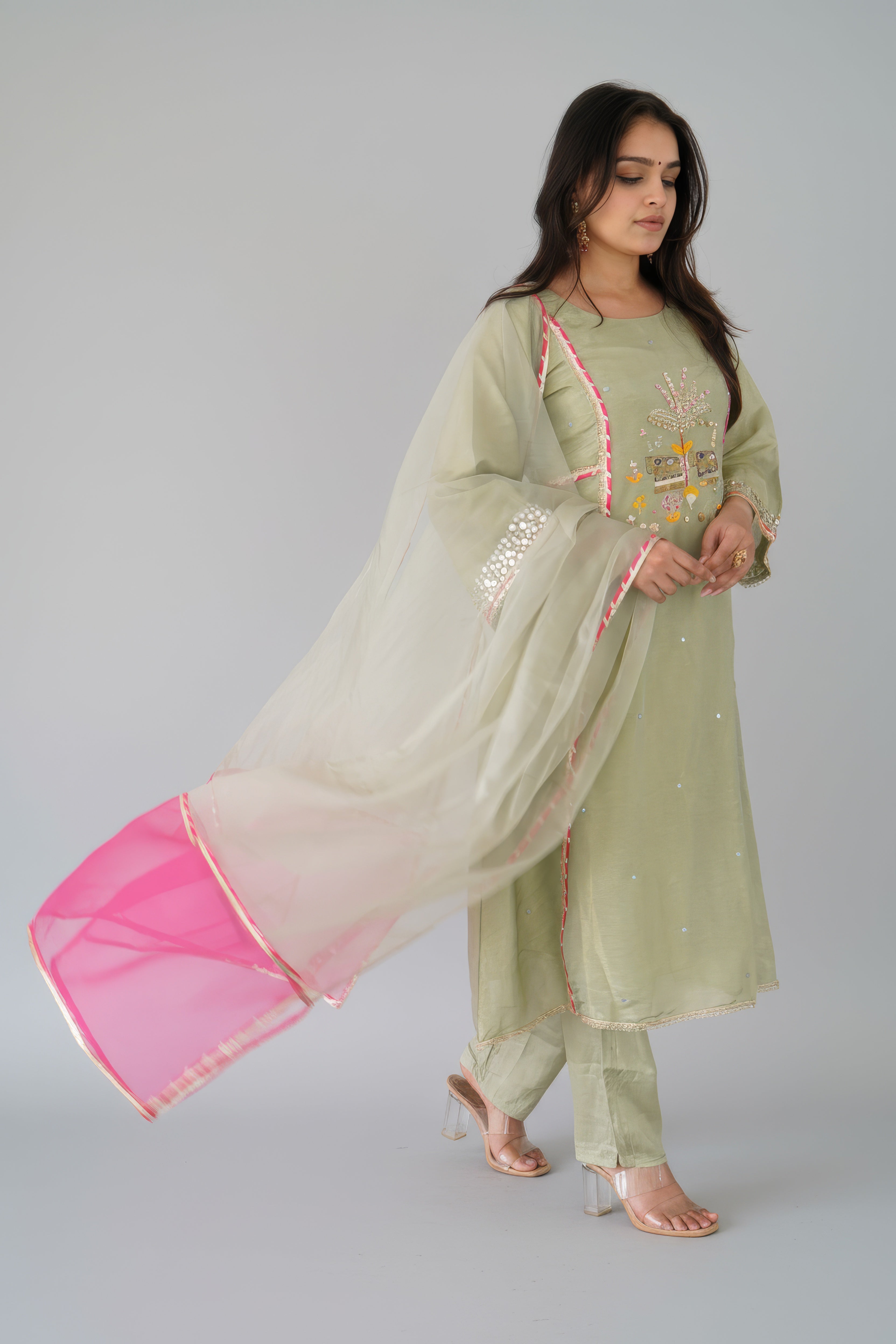 Pista Pink Tissue Heavy Dress