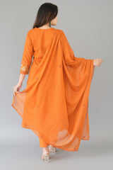 Rust Cotton Dress – Casual Ethnic Wear